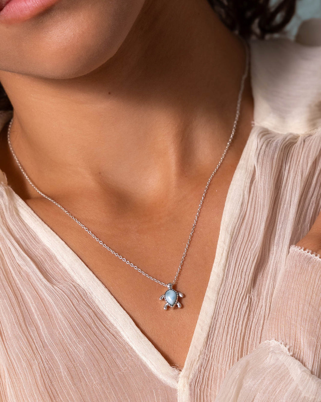 Sea Turtle Larimar Charm