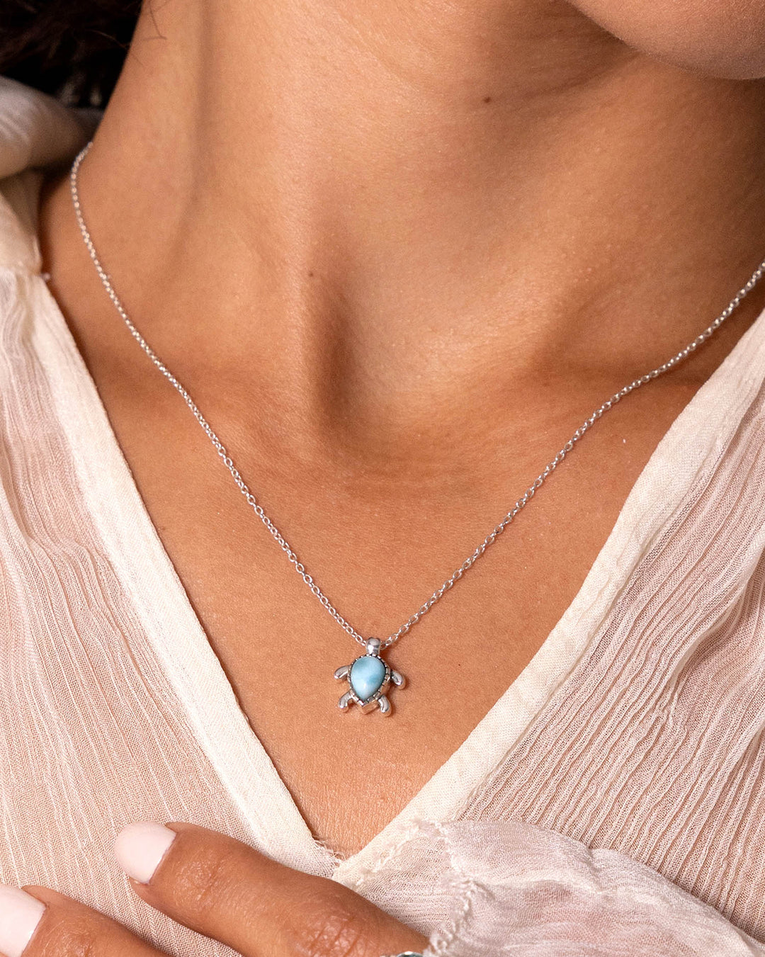Sea Turtle Larimar Charm