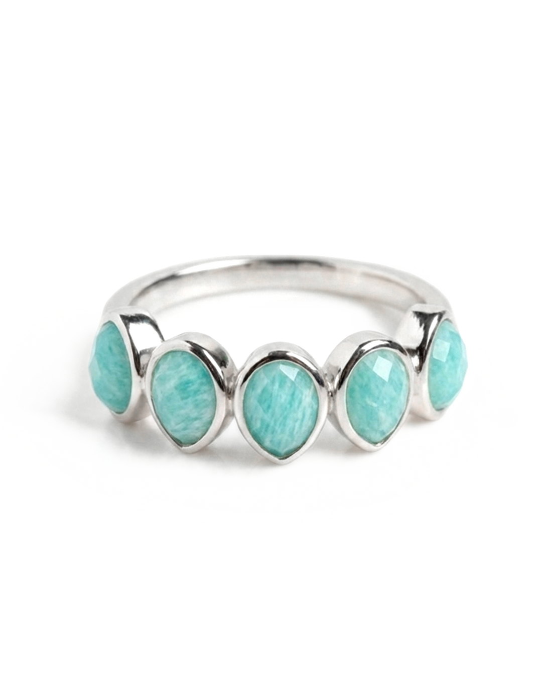 Amazonite Teardrops Ring