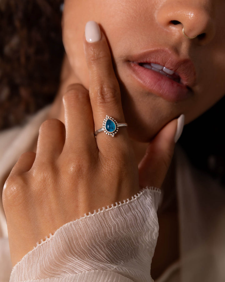 Teardrop Apatite Ring
