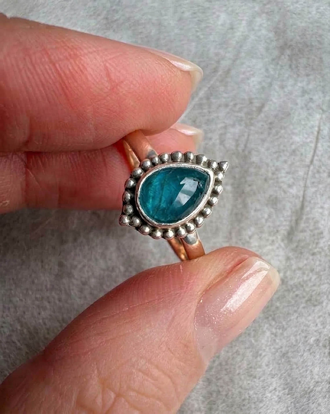 Teardrop Apatite Ring
