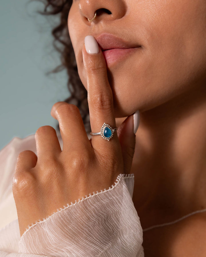 Teardrop Apatite Ring
