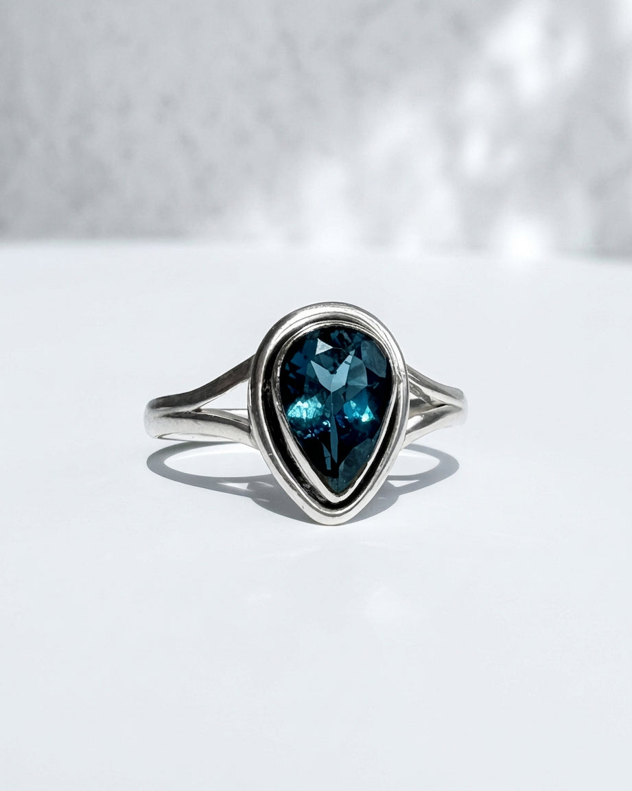 Teardrop London Blue Topaz Ring