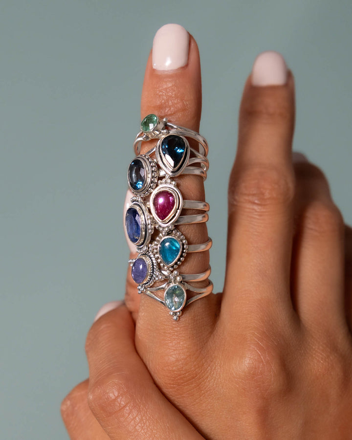 Teardrop London Blue Topaz Ring