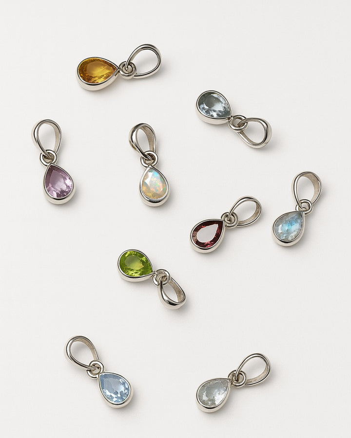 Green Onyx Birthstone Teardrop Charm