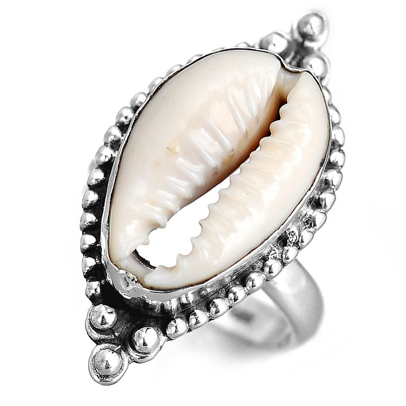 Cowrie Shell Boho Ring Sterling Silver