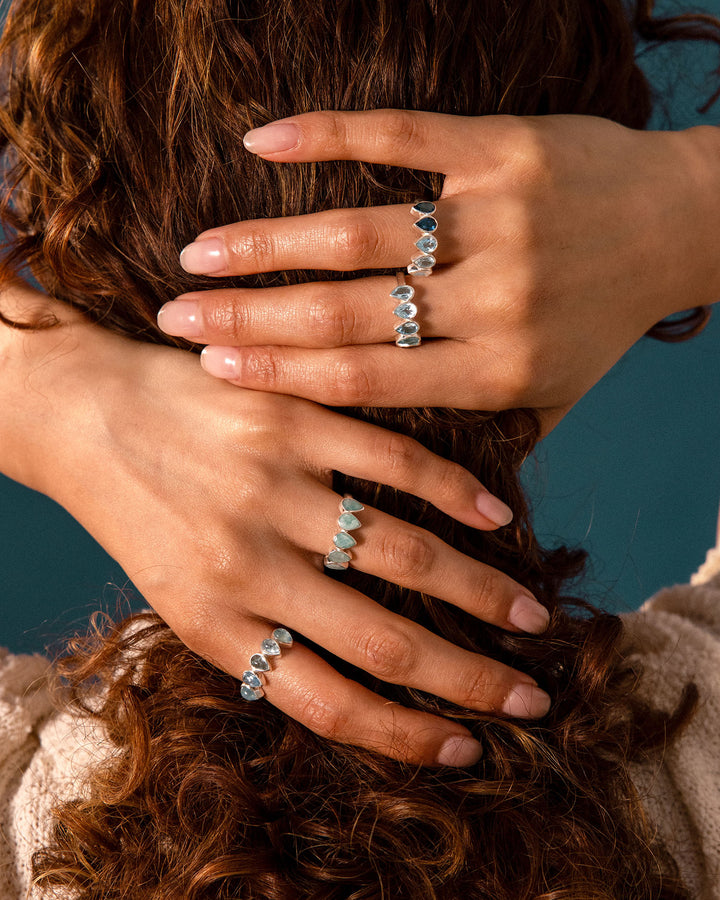 Amazonite Teardrops Ring