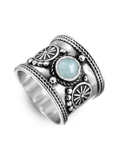 Boho Aquamarine Ring Sterling Silver - Boho Magic