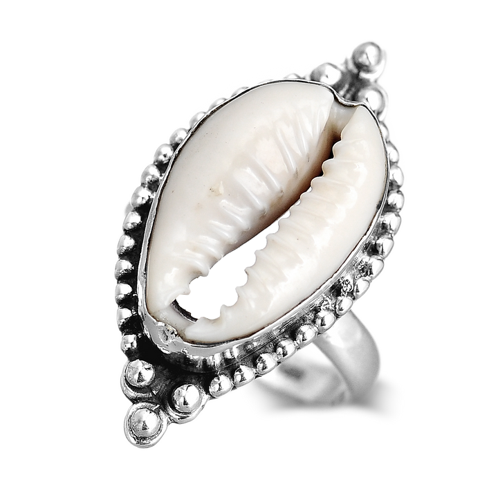 Cowrie Shell Boho Ring Sterling Silver