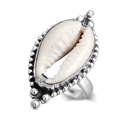 Cowrie Shell Boho Ring Sterling Silver - Boho Magic