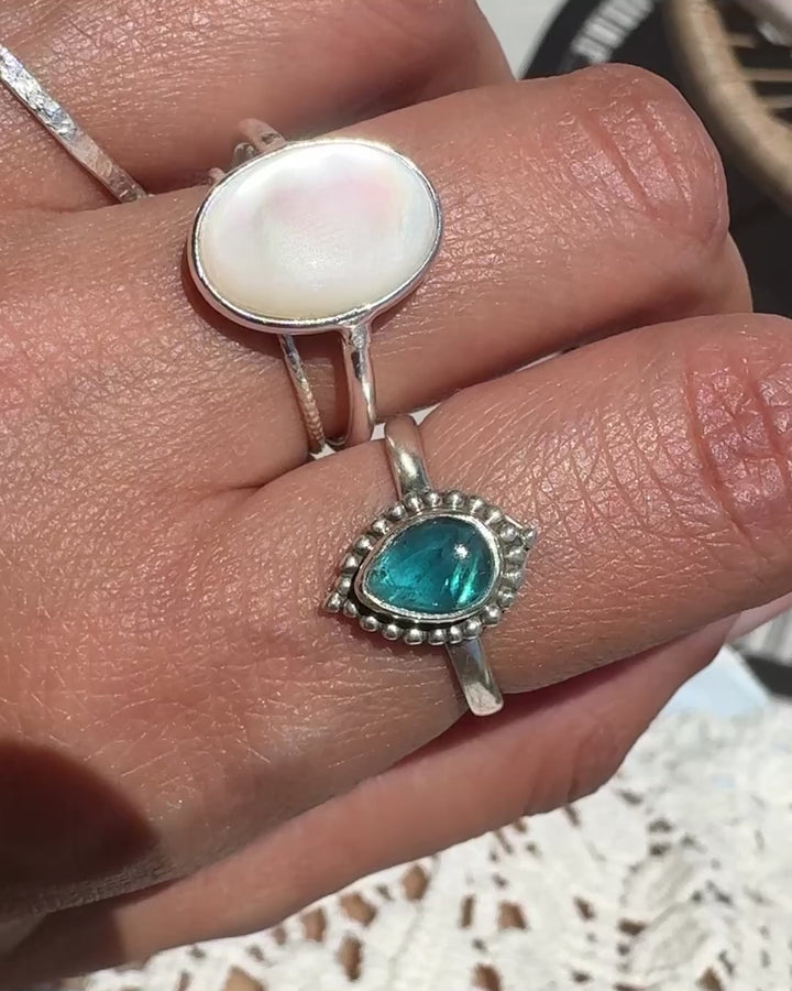 Teardrop Apatite Ring