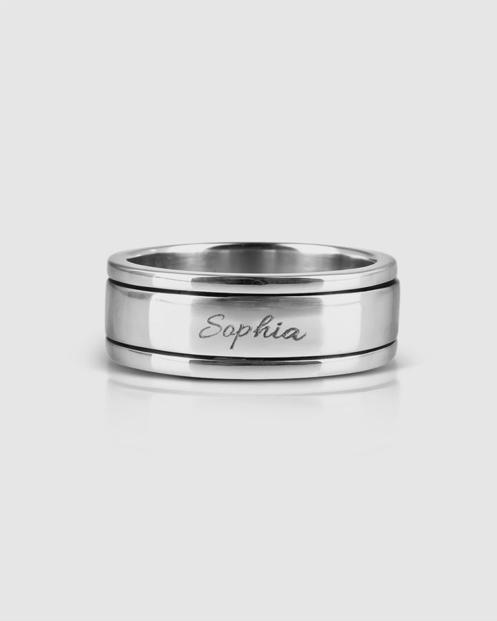 Personalized Fidget Ring with Custom Name Engraving