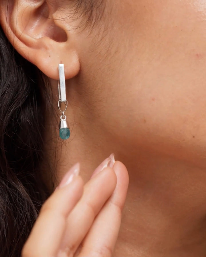 Apatite Rectangle Earrings