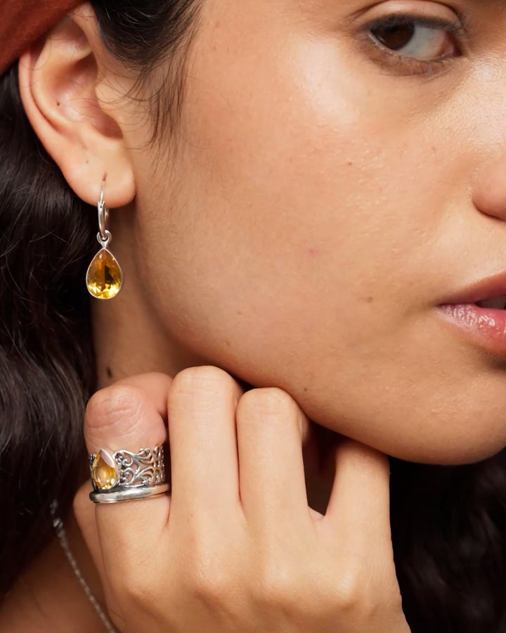 Teardrop Citrine Earrings