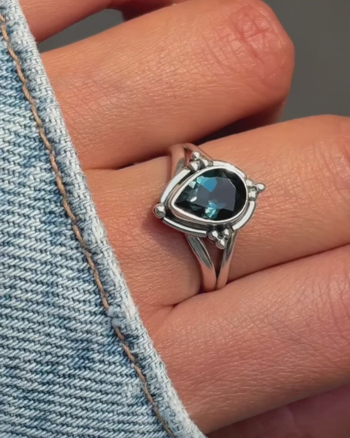 London Blue Topaz Teardrop Ring