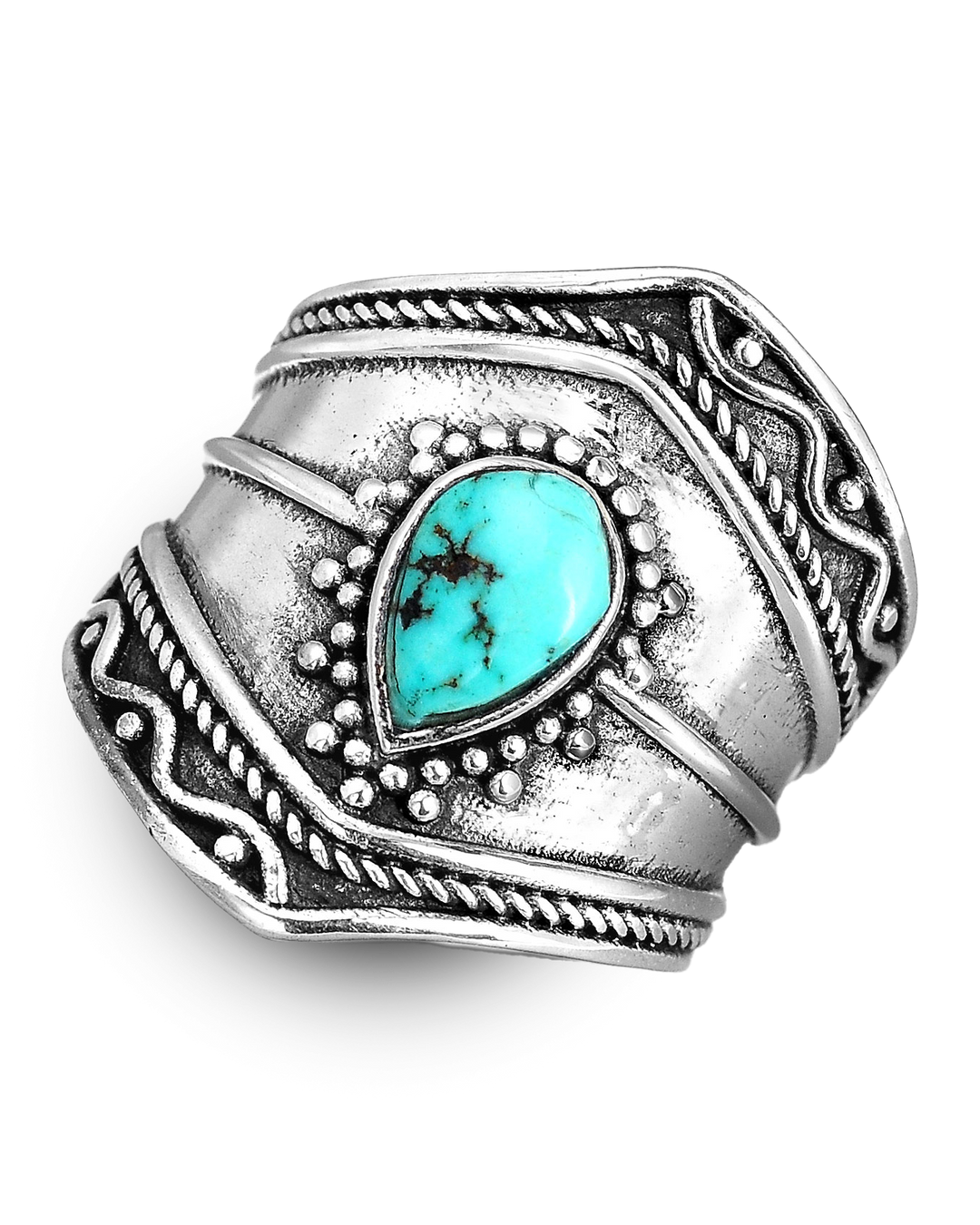 Sterling Silver Turquoise Boho Ring