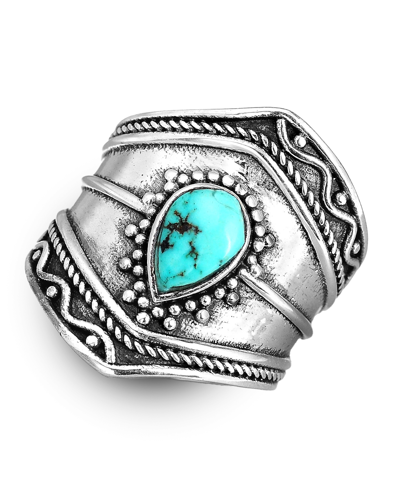 Sterling Silver Turquoise Boho Ring