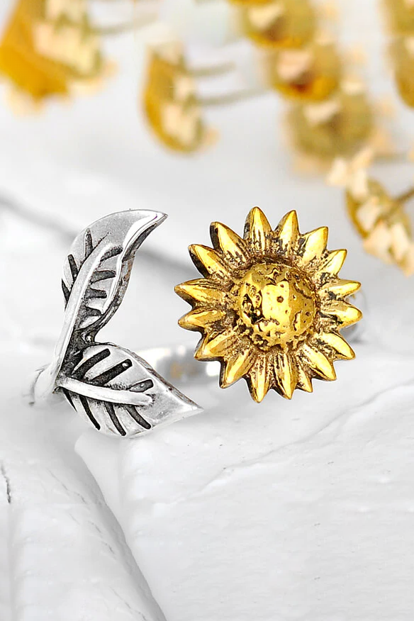 Sunflower Ring Sterling Silver