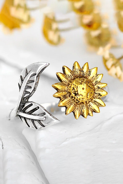 Sunflower Ring Sterling Silver - Boho Magic