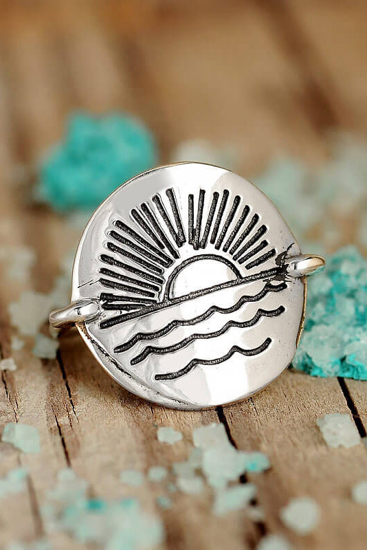 Ocean Sun Ring Sterling Silver