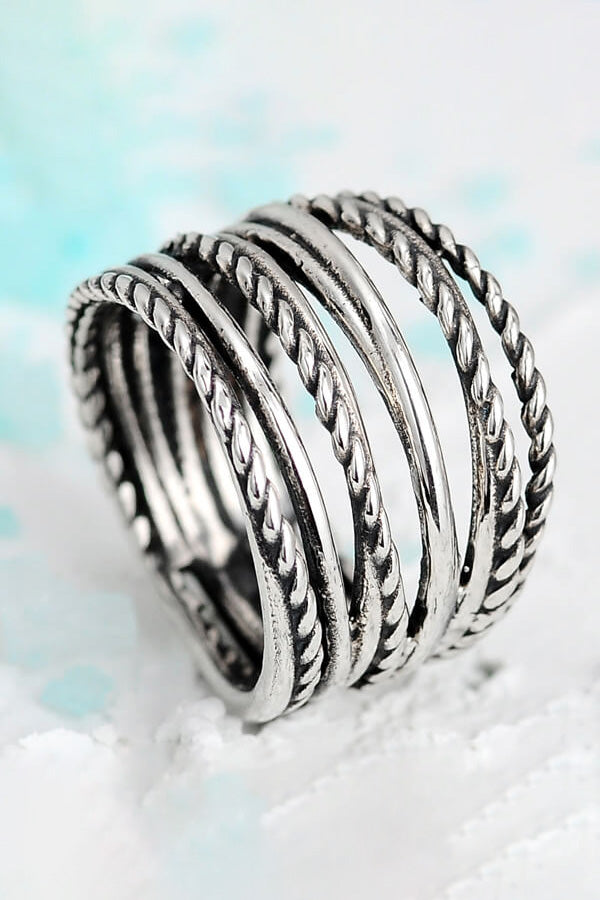 Wire Wrap Sterling Silver Twisted Ring