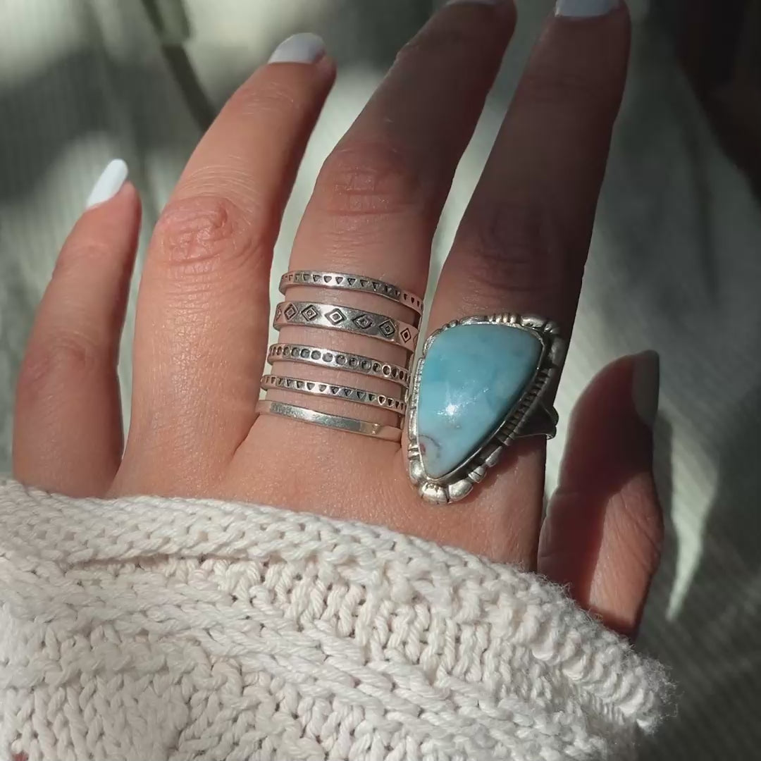 Großer Larimar-Ring aus Sterlingsilber