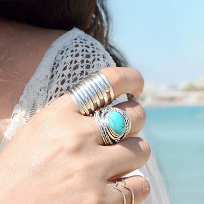 Chunky Statement Ring for women Sterling Silver - Boho Magic