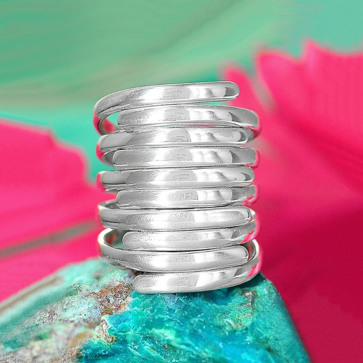 Klobiger Statement-Ring für Frauen aus Sterlingsilber