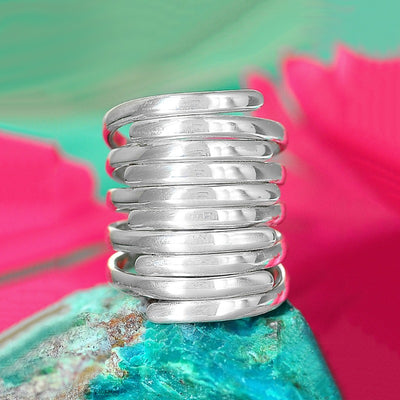 Chunky Statement Ring for women Sterling Silver - Boho Magic