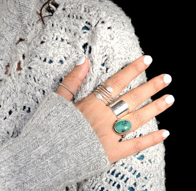 Wide Band Ring Sterling Silver - Boho Magic