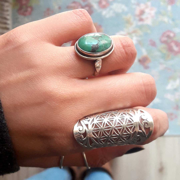 Sterling Silver Large Turquoise Ring