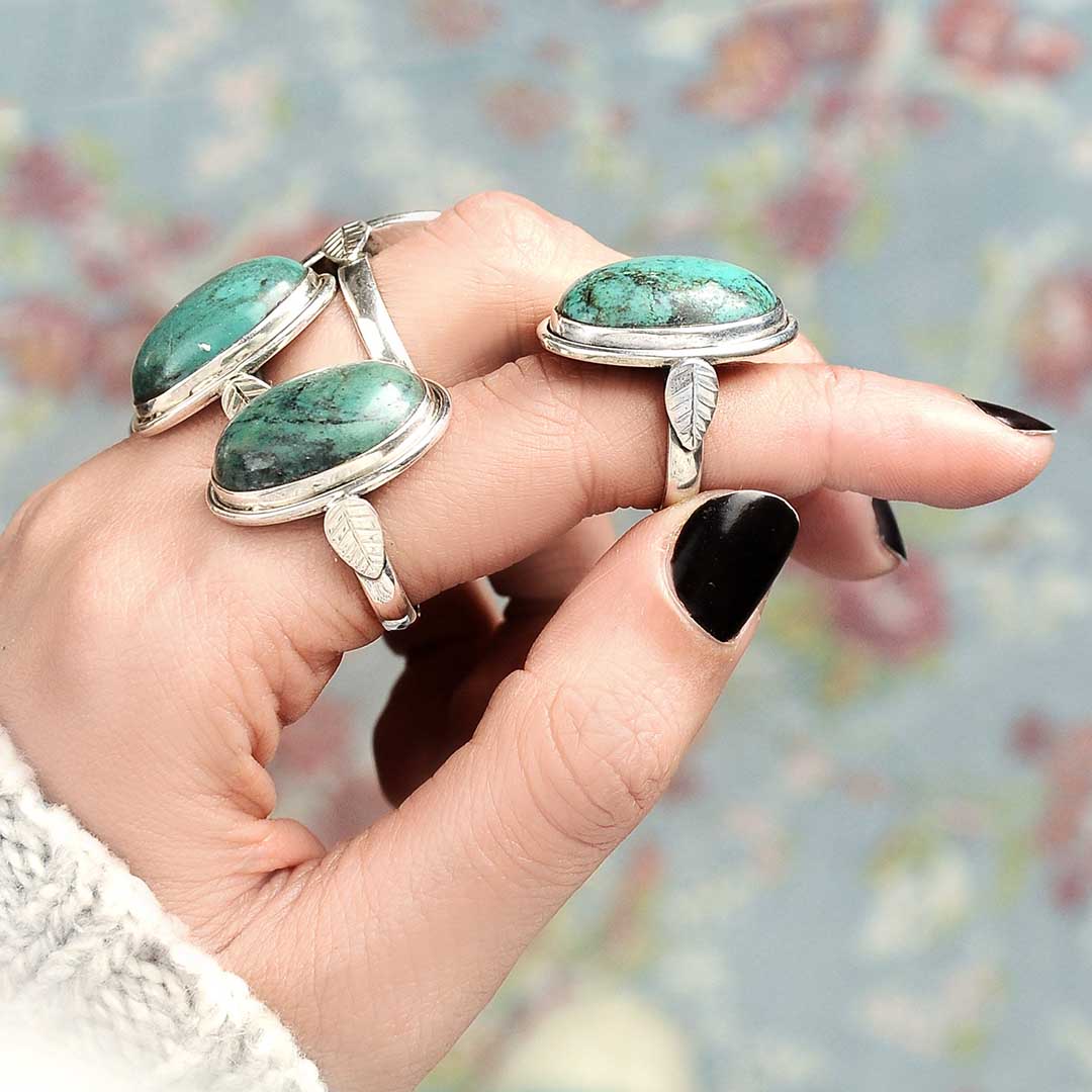 Sterling Silver Large Turquoise Ring