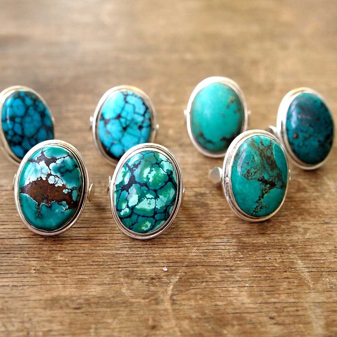 Sterling Silver Large Turquoise Ring