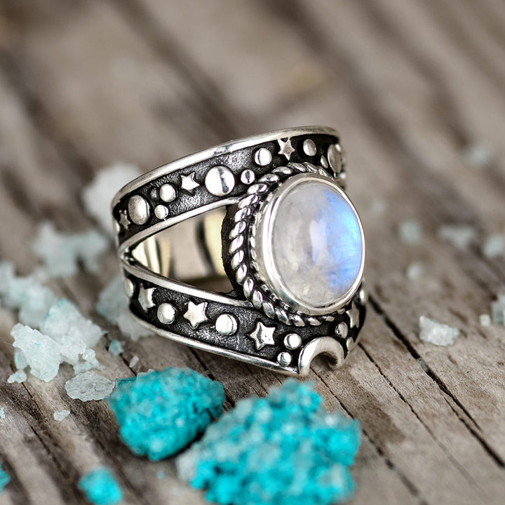 Moonstone Ring Sterling Silver doosan thumb