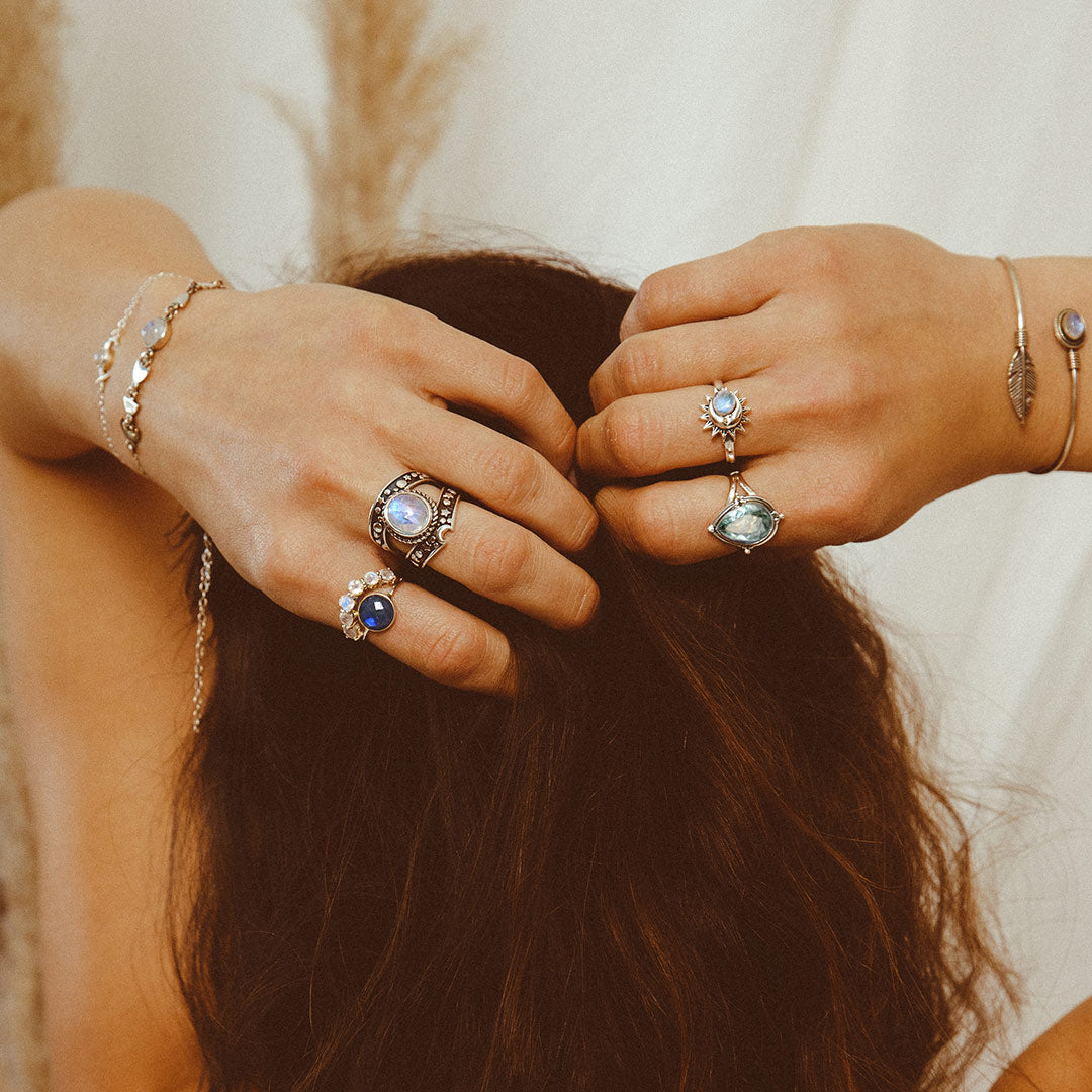 Teardrop Aquamarine Ring Sterling Silver Boho Magic Jewelry Teardrop Aquamarine Ring Sterling Silver Boho Magic Jewelry