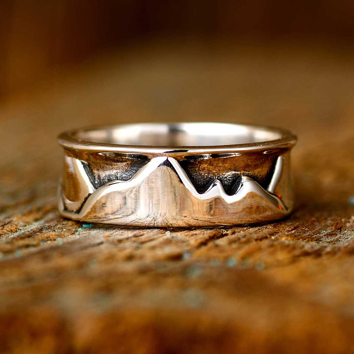 Mountain Ring for Men Sterling Silver