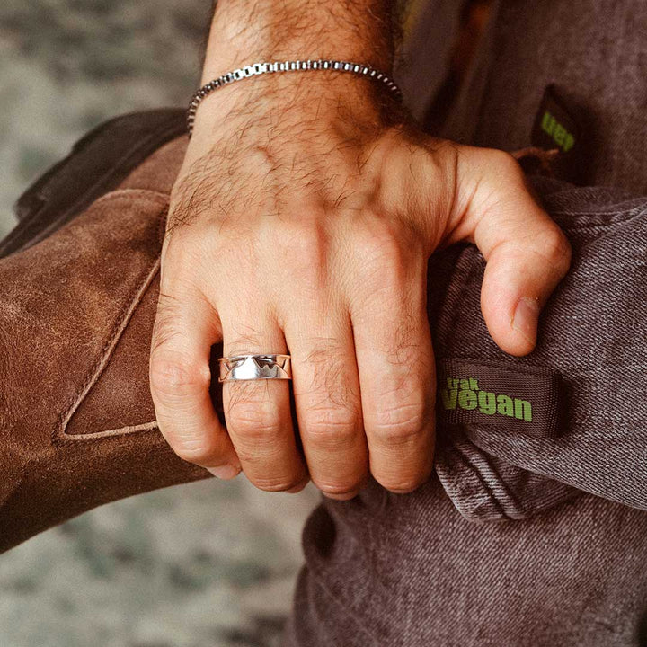 Mountain Ring for Men Sterling Silver