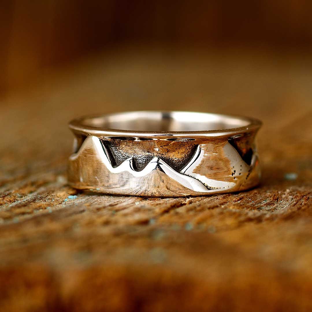 Mountain Ring for Men Sterling Silver