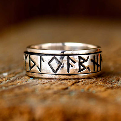 Viking Rune Fidget Men's Ring Sterling Silver - Boho Magic