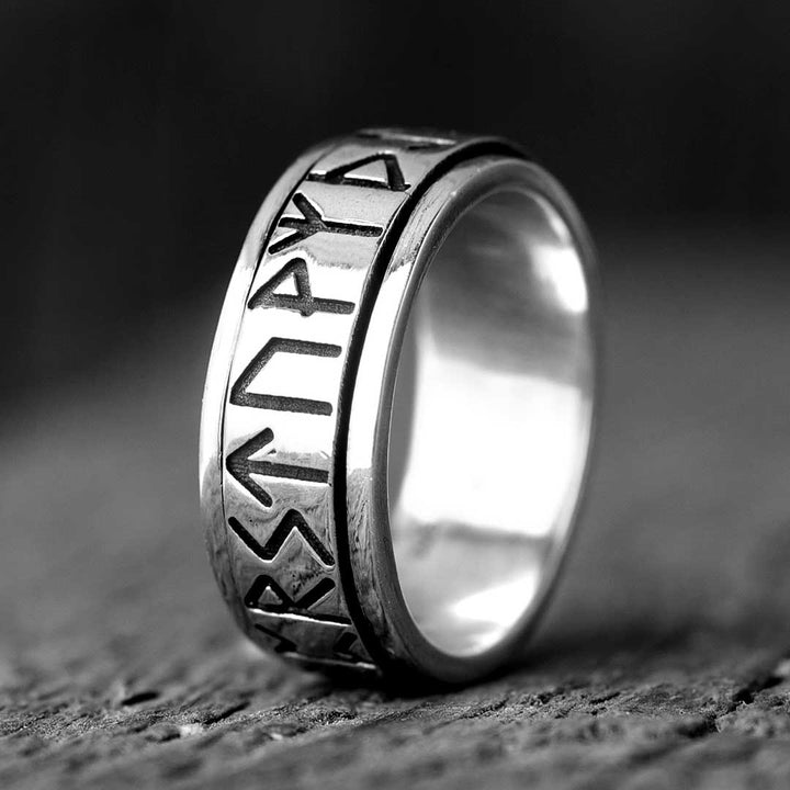 Viking Rune Fidget Men's Ring Sterling Silver