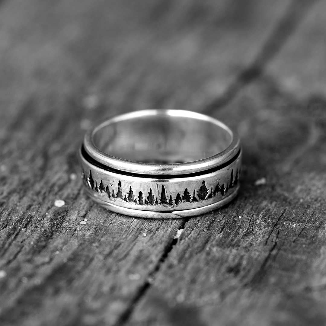 Forest Fidget Men's Ring Sterling Silver