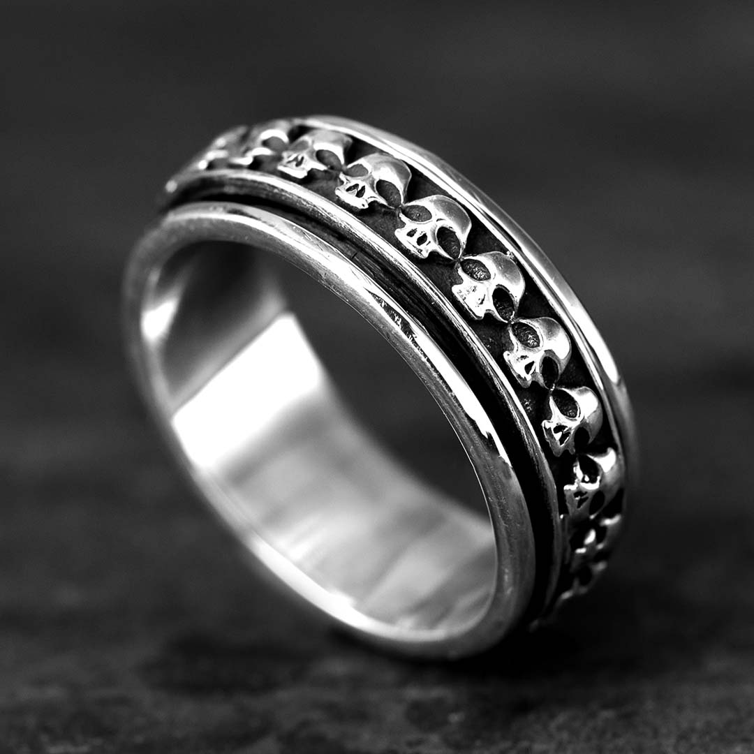 Skulls Men's Ring Sterling Silver – Boho Magic Jewelry