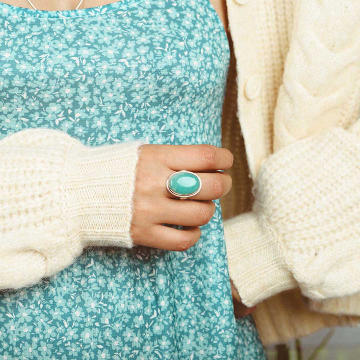 Amazonite Ring Sterling Silver