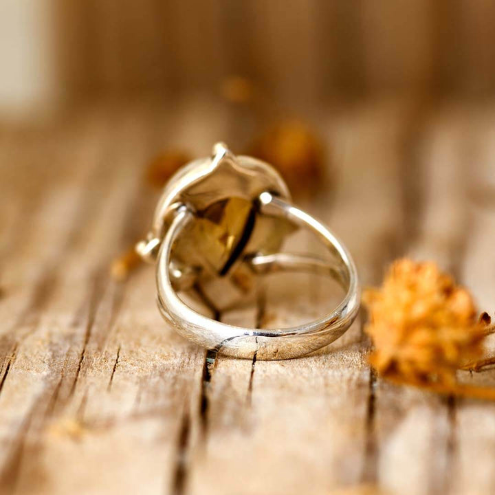 Citrine Teardrop Ring Sterling Silver