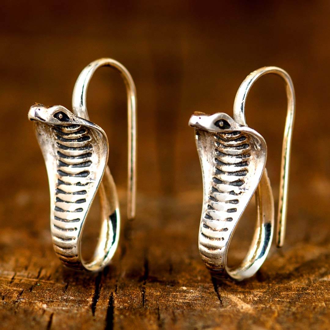Unique Snake Earrings Sterling Silver