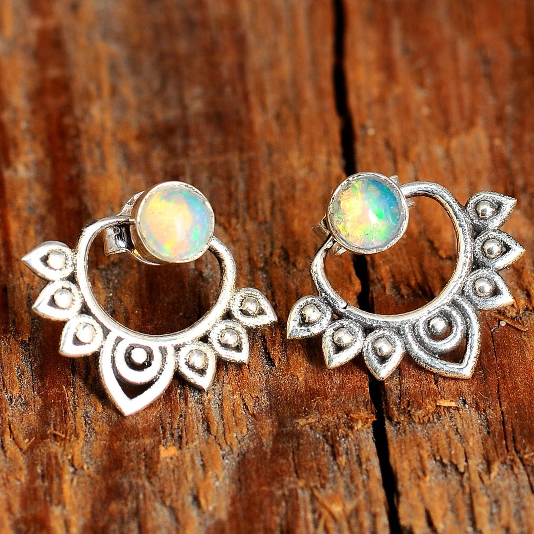 Silver Opal Ear Jacket