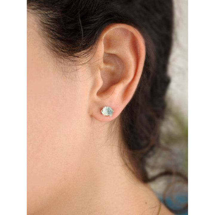 Rohe Aquamarin Ohrringe