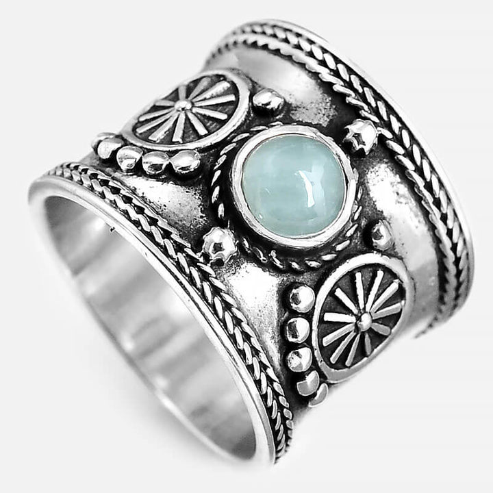 Boho Aquamarin Ring Sterling Silber