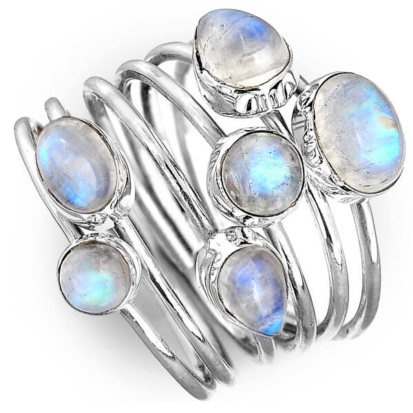 Sterling Silver Stacking Moonstone Ring