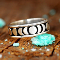 Moon Phase Spinner Ring Sterling Silver - Boho Magic